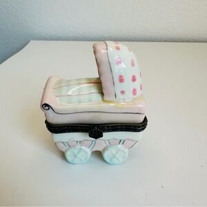 Pink Baby Bassinet Trinket Box